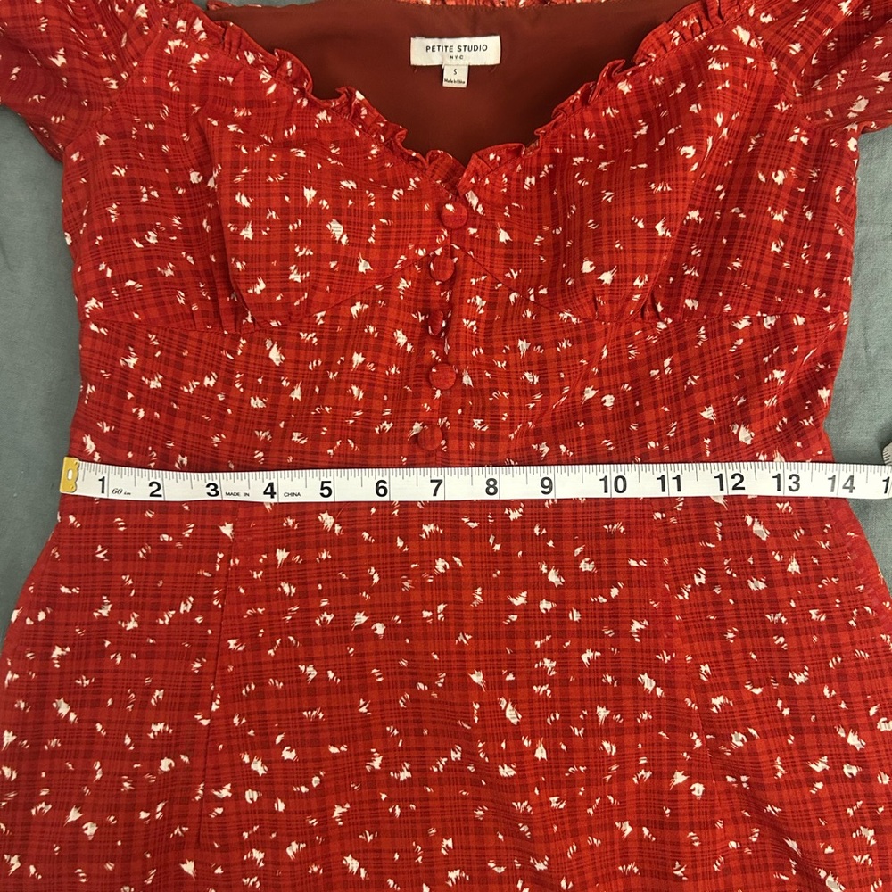 Petite Studio NYC Maisy - Floral mini dress, sweetheart neckline, puff sleeve, S - Picture 7 of 10